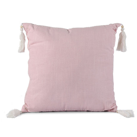 Solid Cotton 16" x 16" Filled Cushion (Pink)