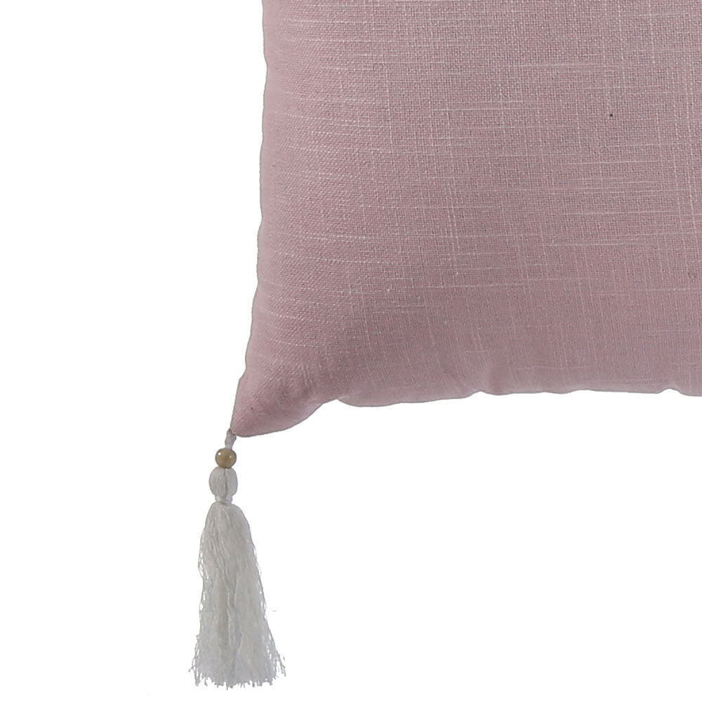 Solid Cotton 16" x 16" Filled Cushion (Pink)