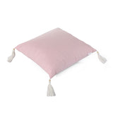 Solid Cotton 16" x 16" Filled Cushion (Pink)