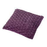 Star Knot Pattern Cotton Velvet 16" x 16" Filled Cushion (Purple)