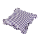 Checkered Cotton 16" x 16" Filled Cushion (Purple)