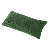 V Knot Pattern Cotton Velvet 24" x 12" Filled Cushion (Green)