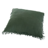 Solid Cotton 16" x 16" Filled Cushion (Green)