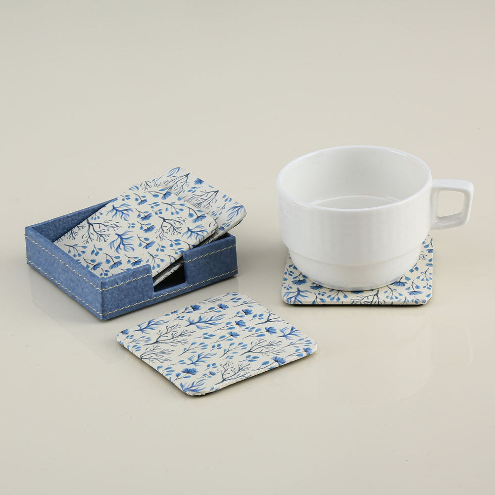 Floral Design Coasters Set of 4 (Blue)