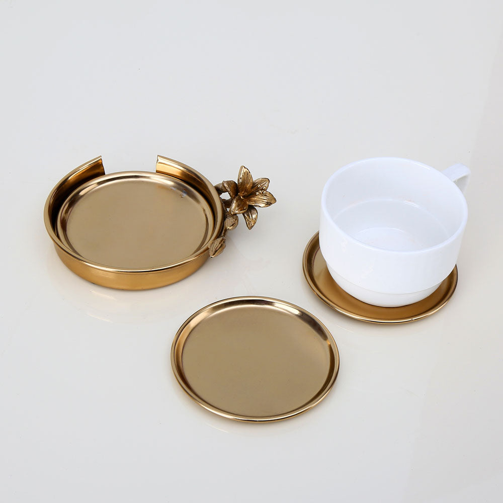 Decorative Metal Coasters Set of 4 (Gold)