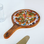 Round Wooden Pizza Platter (Brown)