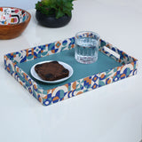 Geometric Canvas & MDF Serving Tray (Multicolor)