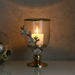 Twigs Hurricane Candle Stand - Small  (Transparent & Gold)