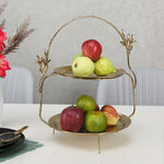 Lily Twigs 2 Tier Fruits & Desserts Serving Stand (Gold)