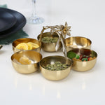 Lily Twigs 6 Bowl Condiments Set (Gold)