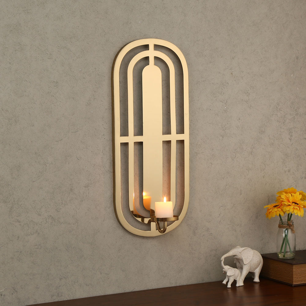 Decorative Oval Arch Iron Wall Sconce (Gold)