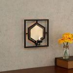 Decorative Hexagonal Iron Wall Sconce (Black & Gold)