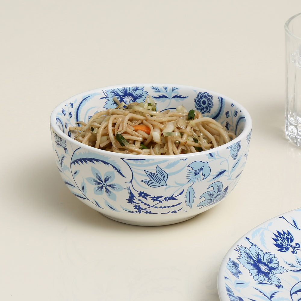 Floral Stoneware Serving Bowl (Blue)