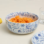 Floral 1500 ml Stoneware Serving Bowl (Blue)