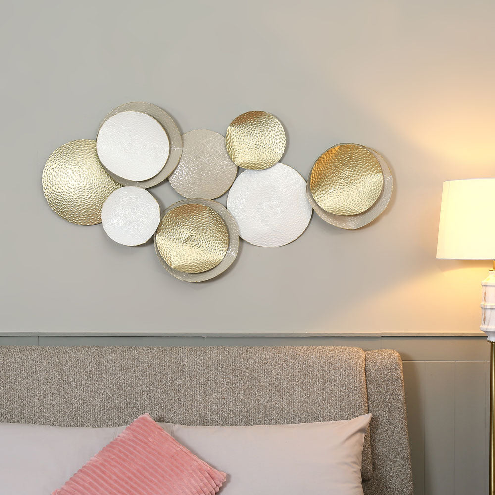 Decorative Circles Iron Wall Decor (Peach & White)