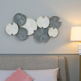 Lotus Leaves Iron Wall Decor (White & Gold)