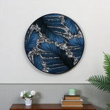 Leaf Design Round Wall Decor (Blue)