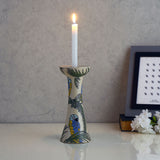 Bird and Leaf Ceramic Candle Holder (Large, Green & White)