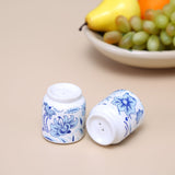 Floral Salt and Pepper Container Set (Blue)