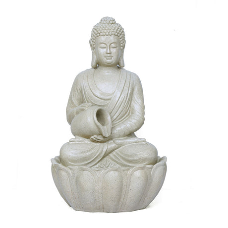 Decorative Buddha With Bowl Polyresin Water Fountain (Sand)