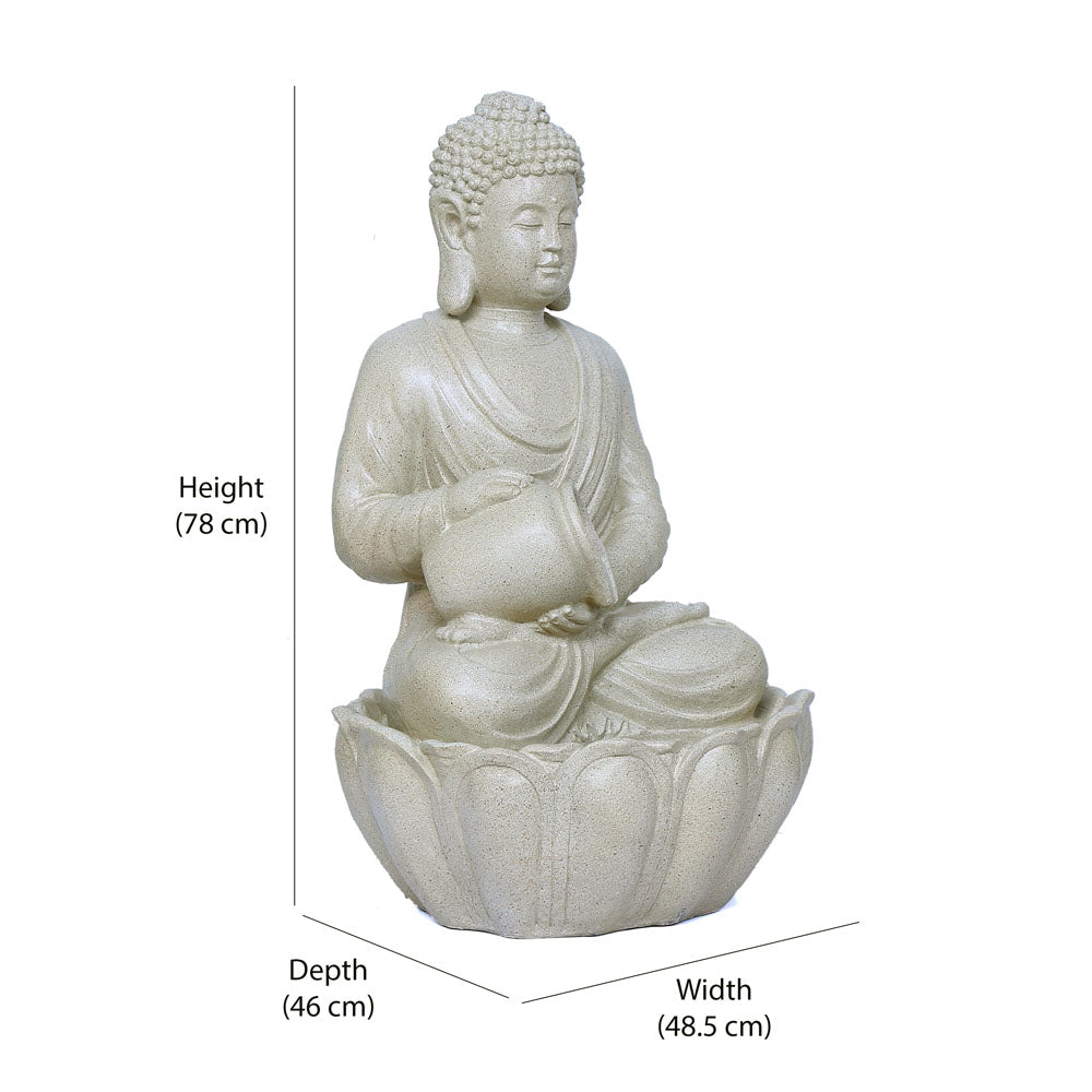 Decorative Buddha With Bowl Polyresin Water Fountain (Sand)