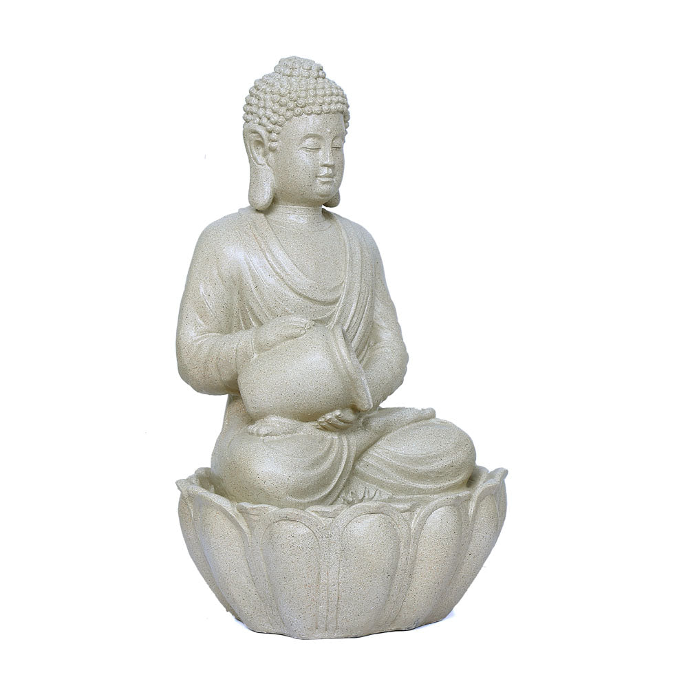 Decorative Buddha With Bowl Polyresin Water Fountain (Sand)