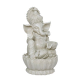 Decorative Ganesha On Lotus Polyresin Water Fountain (Sand)