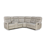 Braxton Corner Manual Recliner Sofa with Console (Beige)