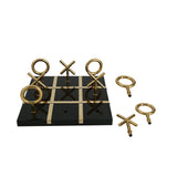 Tic Tac Toe Metal Decorative Showpiece (Black & Gold)