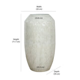 Decorative Fluted Iron Floor Vase (Beige)