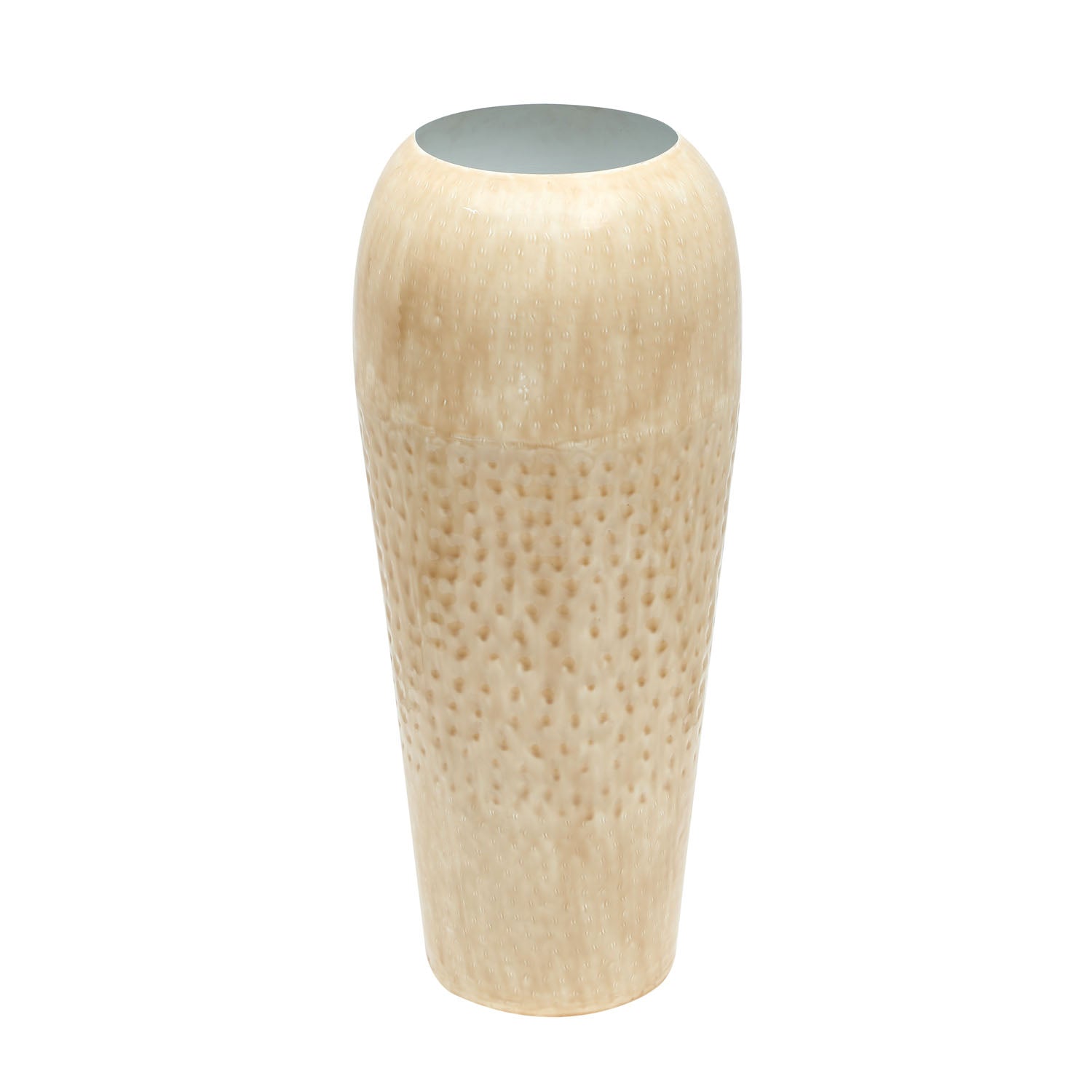 Decorative Hammered Iron Floor Vase (Beige)