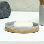 Wooden Finish Polyresin Soap Dish (Grey)