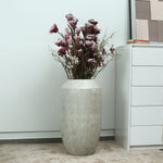 Decorative Fluted Iron Floor Vase (Beige)