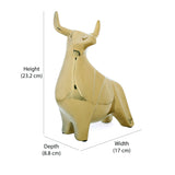 Posing Bull Ceramic Decorative Showpiece (Gold)