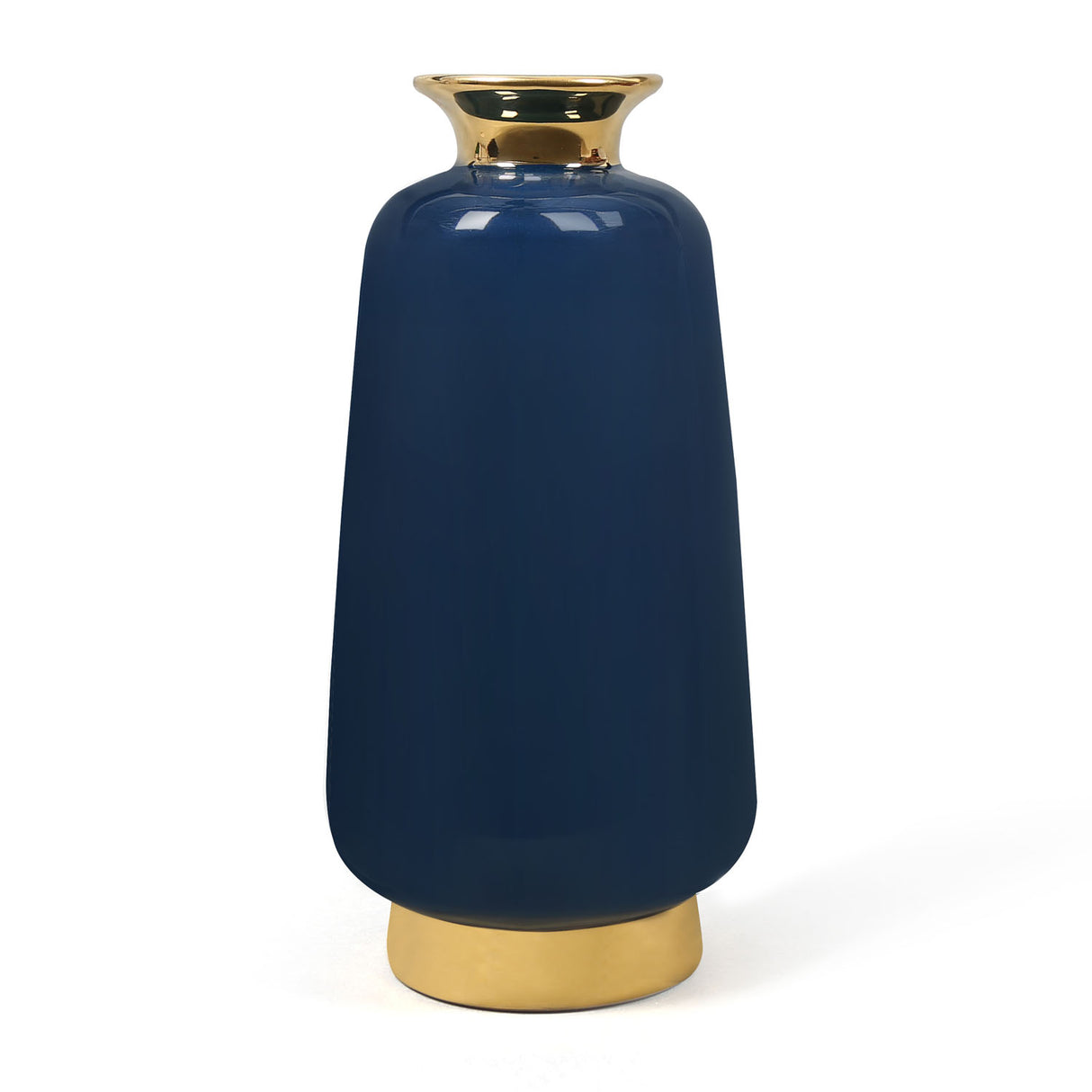 Decorative Ceramic Bottle Vase (Blue & Gold)