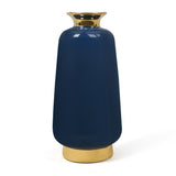 Decorative Ceramic Bottle Vase (Blue & Gold)