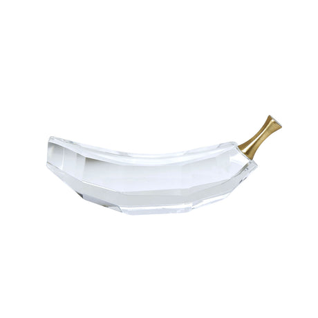 Crystal Banana Decorative Showpiece (Gold & Transparent)