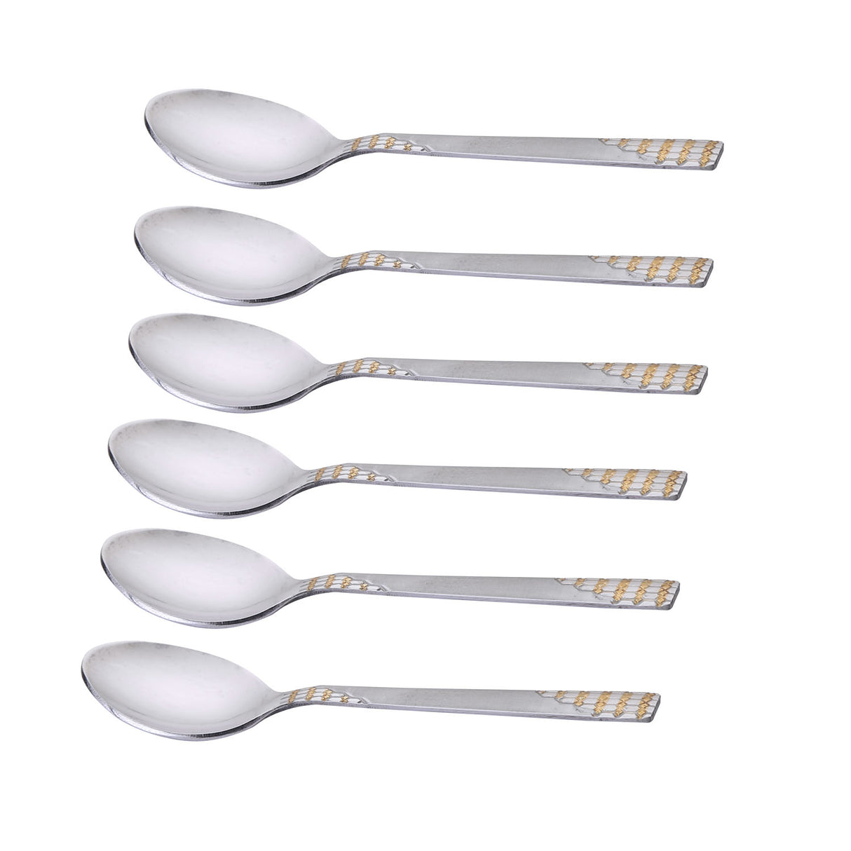 Arias by Lara Dutta Honey Comb Stainless Steel Tea Spoon Set of 6