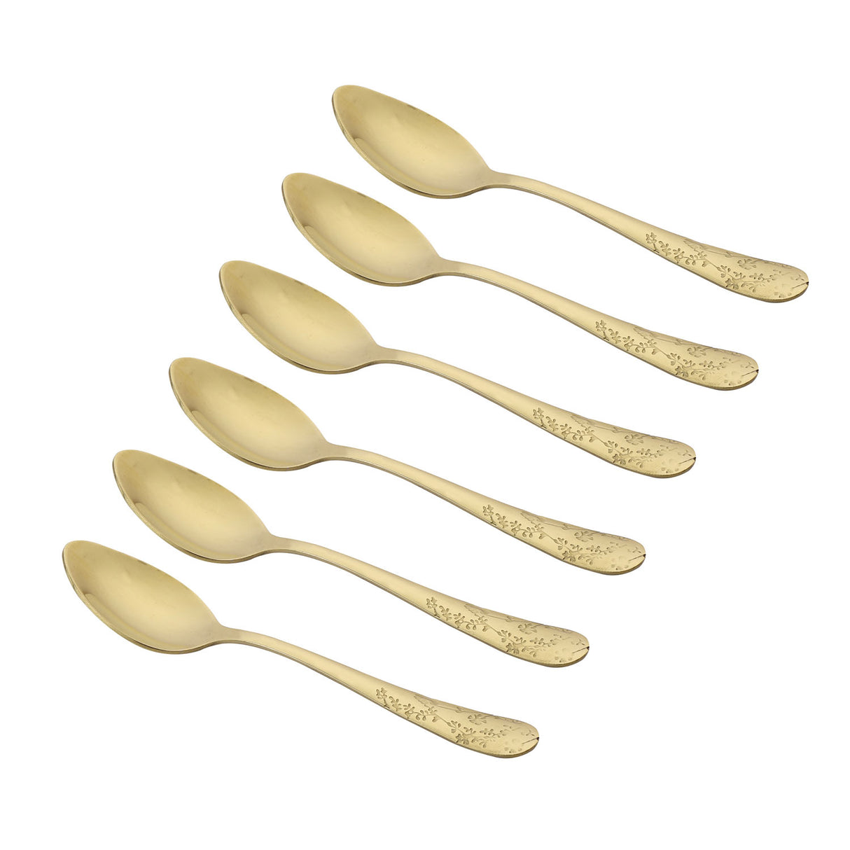 Arias by Lara Dutta Safari Gold Stainless Steel Tea Spoon Set of 6