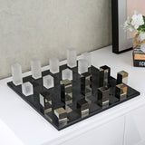 Nilkamal Decorative Crystal Chessboard Showpiece (Black)'