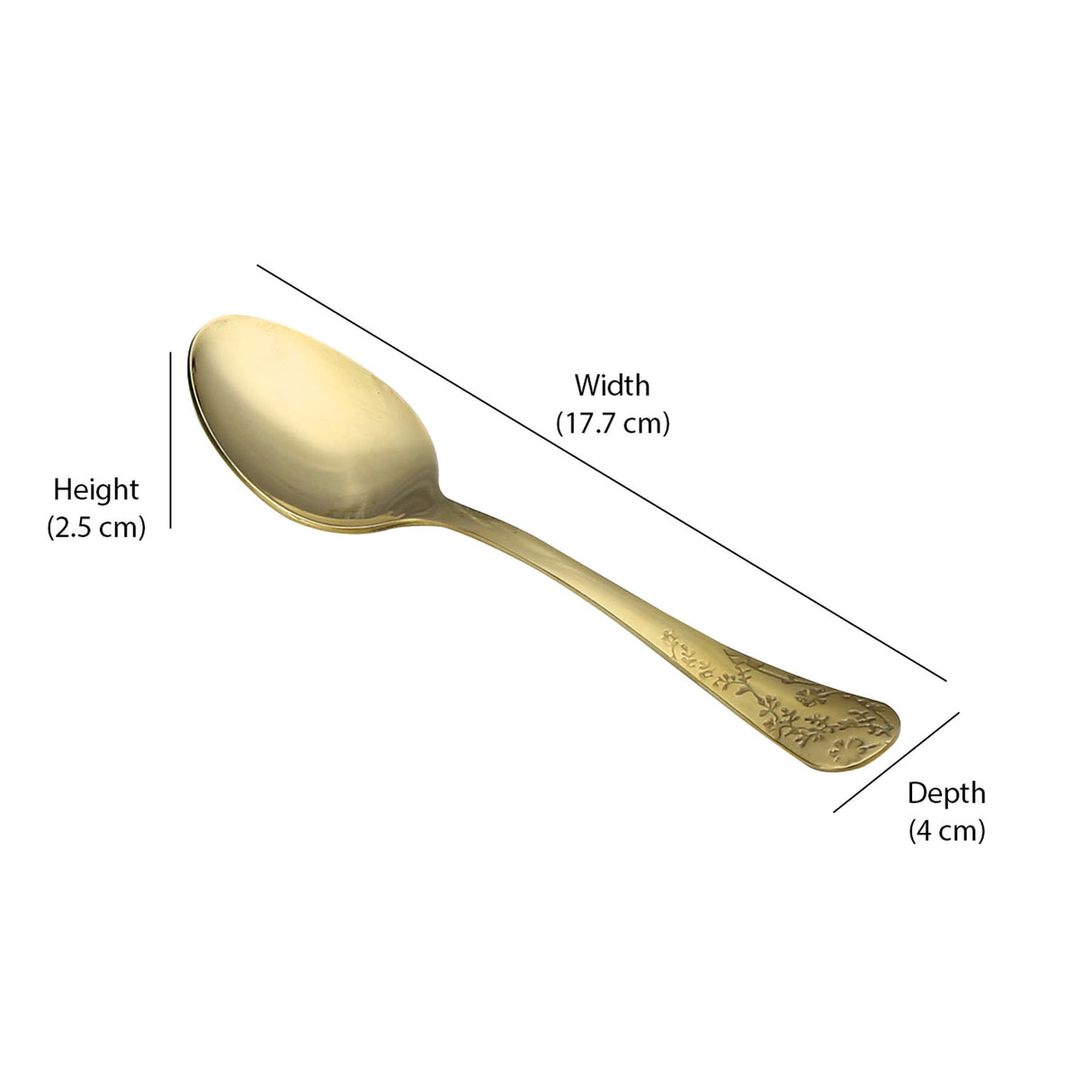 Arias by Lara Dutta Safari Gold Stainless Steel Dinner Spoon Set of 6