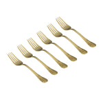 Arias by Lara Dutta Safari Gold Stainless Steel Dinner Fork Set of 6