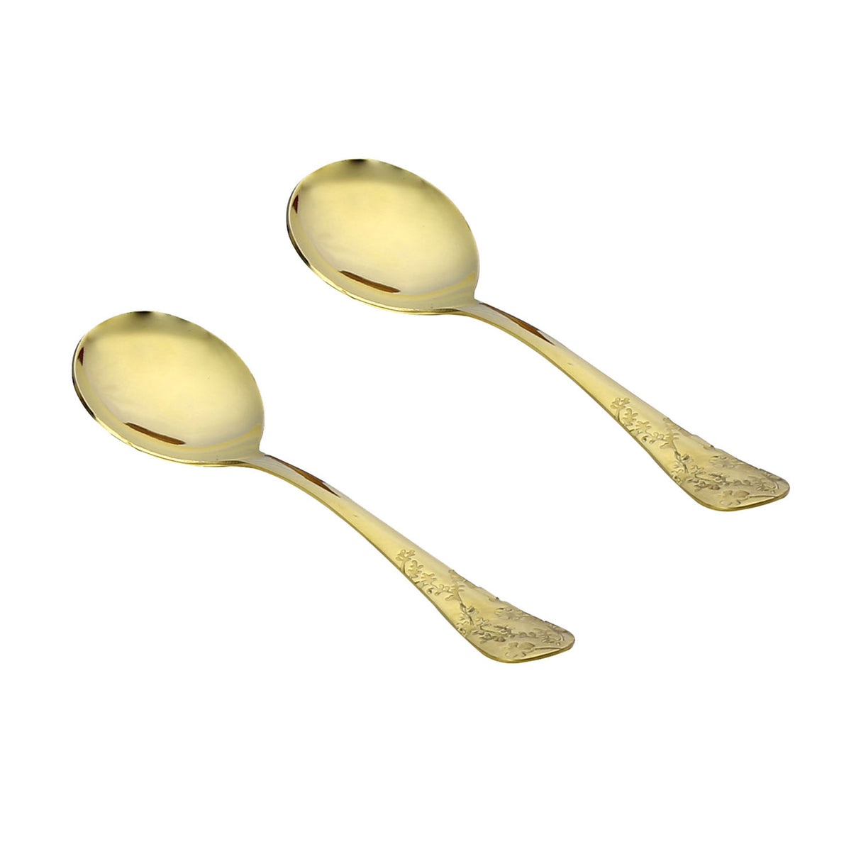 Arias by Lara Dutta Safari Gold Stainless Steel Serving Spoon Set of 2