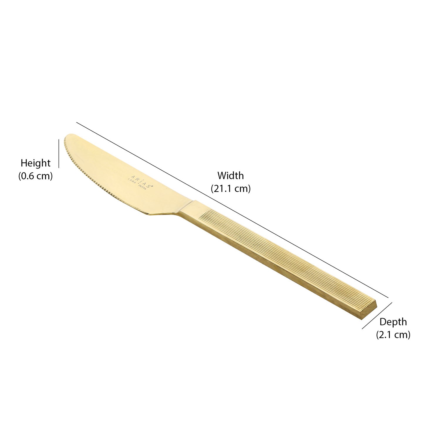 Arias by Lara Dutta Gold Rush Stainless Steel Knife Set of 2