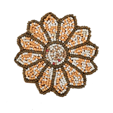 Floral Beaded Coasters Set of 4 (Multicolor)