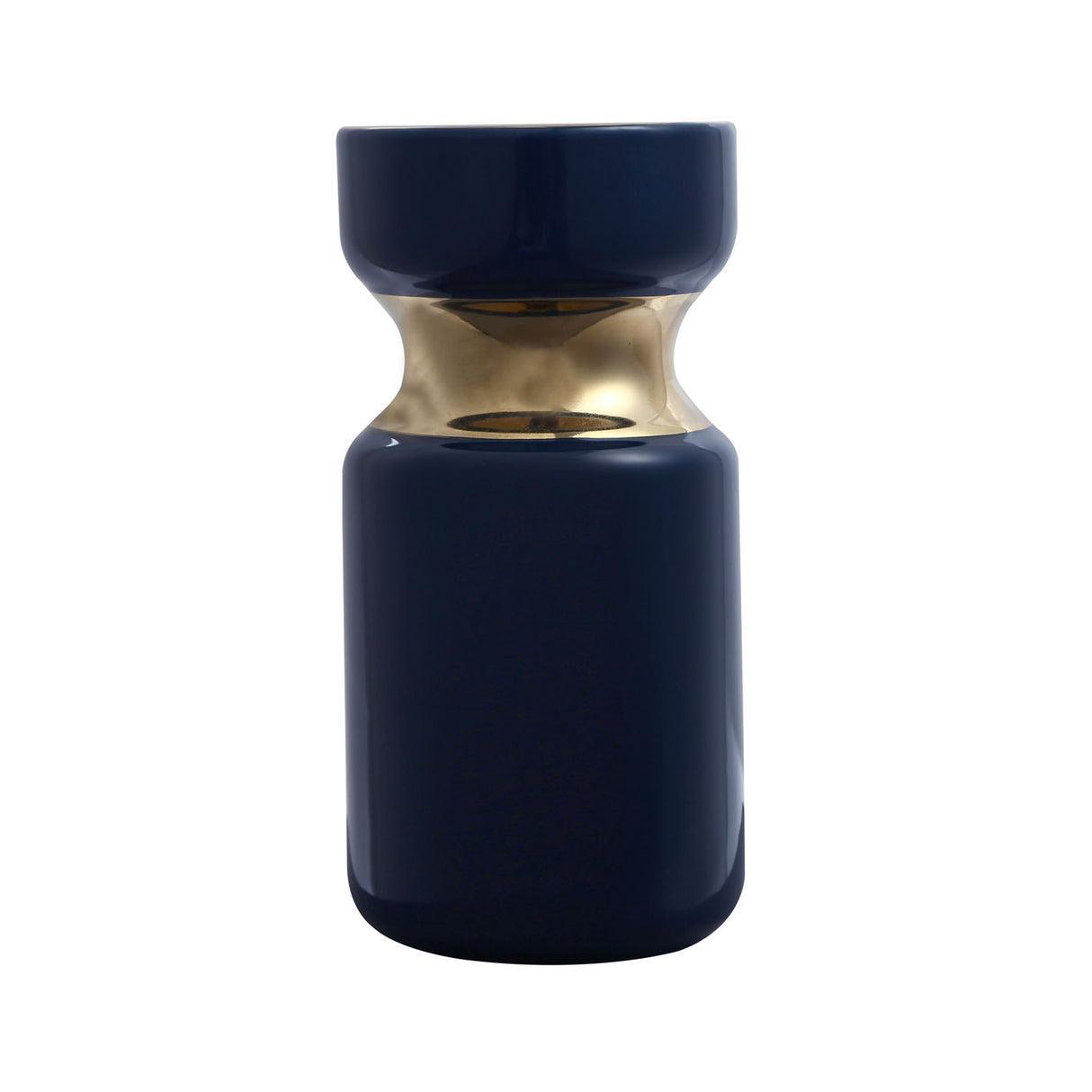 Decorative Hourglass Ceramic Vase (Blue & Gold)