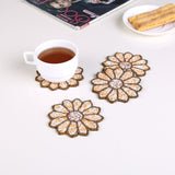 Floral Beaded Coasters Set of 4 (Multicolor)