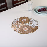 Nilkamal Floral Beaded Round Placemat (Multicolor)