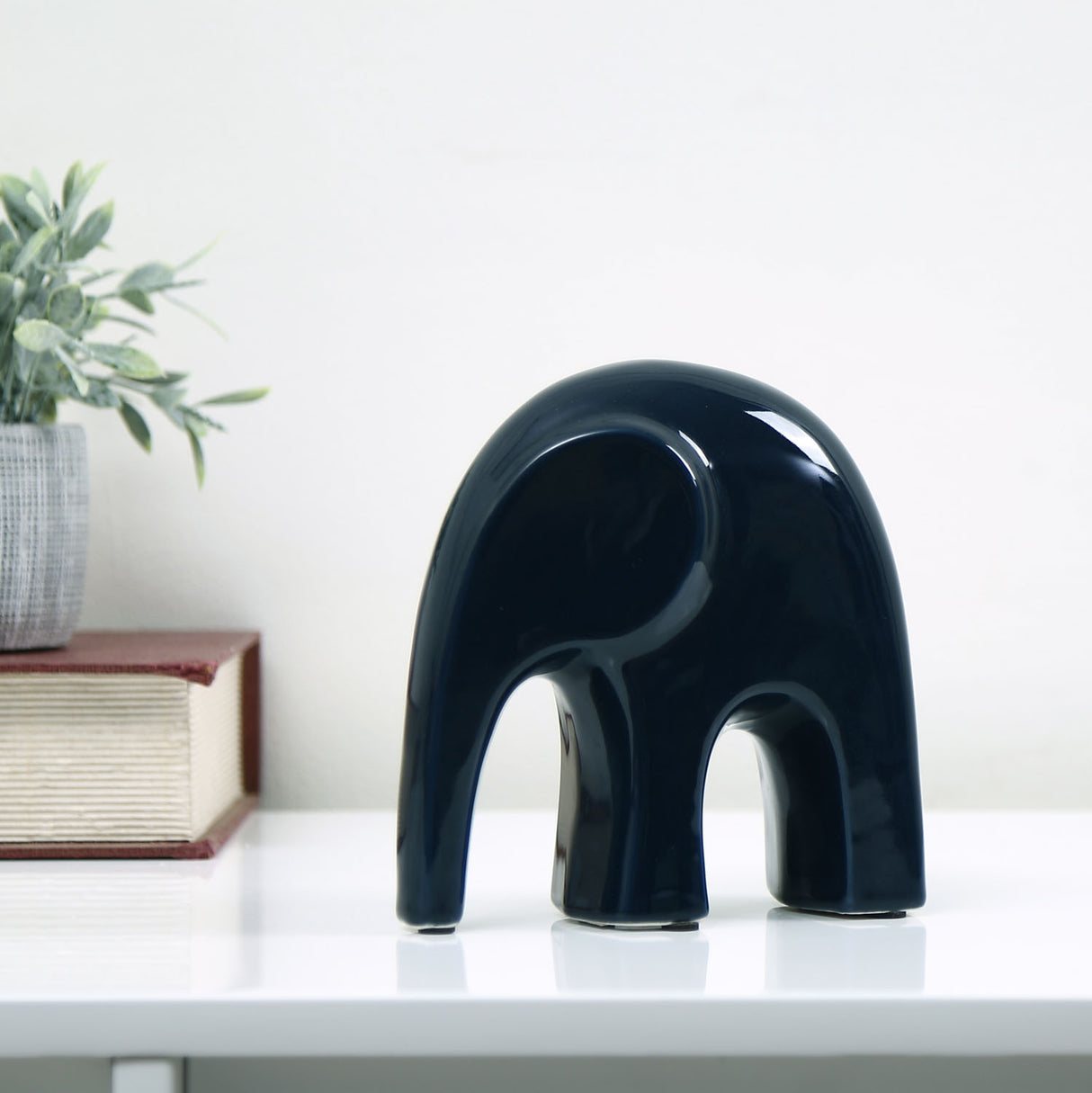 Elephant Ceramic Showpiece (Blue)