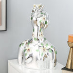 Decorative Woman Head Resin Showpiece (Large, Silver)